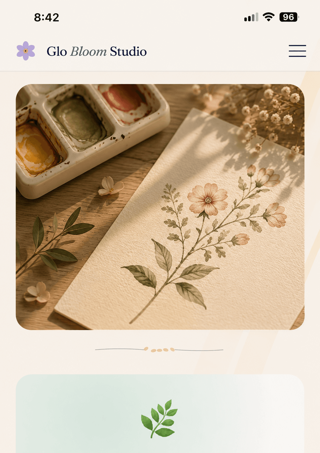 Soft watercolor painting in progress with pink and pastel tones